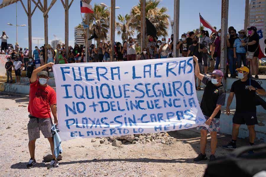 Protestas antiinmigrantes en Chile / Foto: EFE