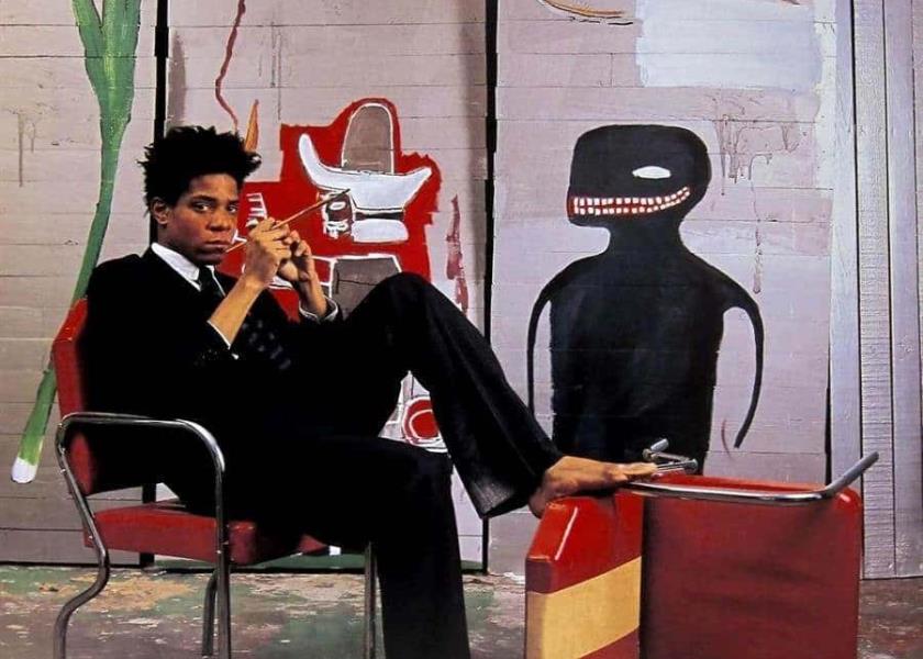 Artista Jean-Michel Basquiat en su estudio (EFE/OMART/Lizzie Himmel).