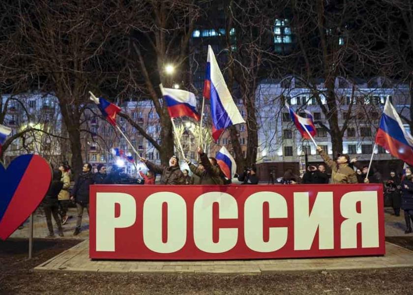 Prorrusos celebran en Donetsk / Foto: AP