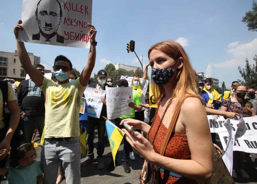 foto de archivo de una protesta en la CDMX