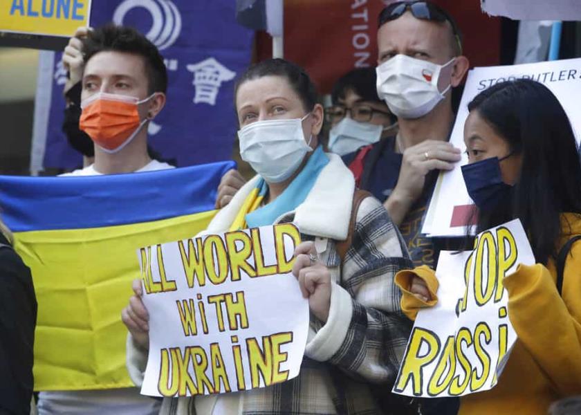 Foto de archivo de las protestas en Taiwán a favor de Ucrania (AP)