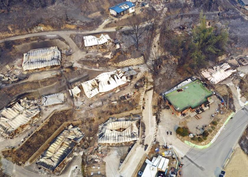 Casas dañadas en Uljin, Corea del Sur (Kim Huyn-tae/Yonhap vía AP).