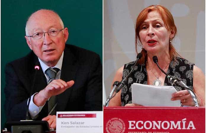 Ken Salazar y Tatiana Clouthier / Imagen: EFE