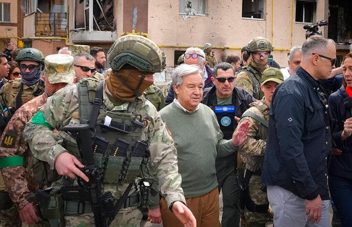 El secretario general de la ONU, António Guterres,  durante su visita a Kiev / Foto: AP