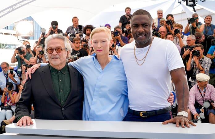 El director George Miller y los actores Tilda Swinton, Idris Elba / Foto: AP