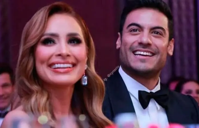 Carlos Rivera y Cynthia Rodríguez se dejan ver muy enamorados en Latin Grammy 2025