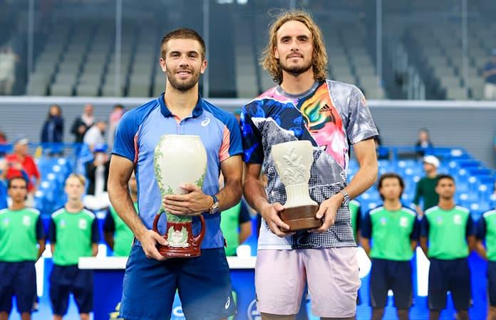 Borna Coric y Stefanos Tsitsipas / Foto: AP