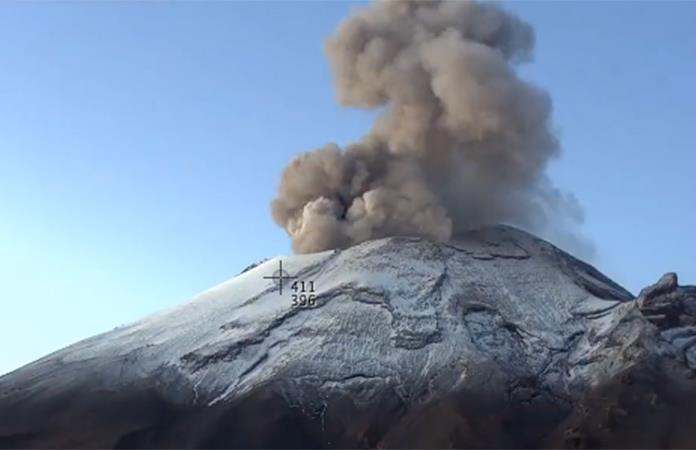 Registran explosión del volcán Popocatépetl este sábado