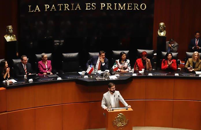 El presidente de Chile, Gabriel Boric, en el Senado mexicano / Foto: EFE