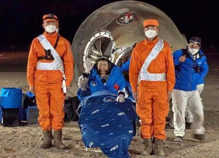 Regreso seguro de astronautas chinos de la misión Shenzhou-18 en Tiangong