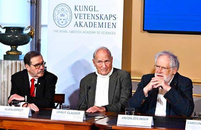 Los ganadores del Nobel de Física 2022: Alain Aspect, John F. Clauser y Anton Zeilinger / Foto: AP
