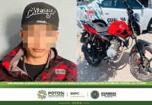 Detenido con motocicleta robada en la Primero de Mayo