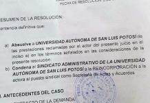 Sentencia de reinstalación sí es ejecutoria, asegura secretaria destituida del SAUASLP