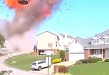 Cámara de vigilancia capta explosión en casa de EU; hay 5 muertos