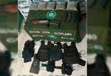 Asegura GCE fusil AK-47 y más de un kilo de marihuana en Matehuala
