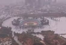Estadio de los Dodgers se inunda tras paso de Hilary