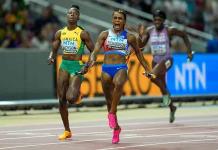 Estados Unidos, doblete de oros en los relevos 4x100 Estados Unidos, doblete de oros en los relevos 4x100