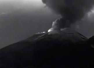 Captan explosión en el Popocatépetl este jueves