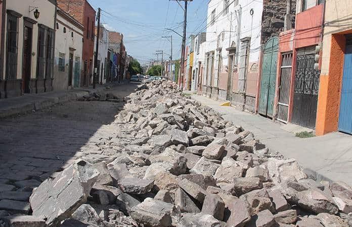 Las obras detenidas en el barrio de San Miguelito / Foto: Pulso