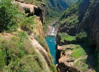 La cascada de Tamul, afectada por la sequía