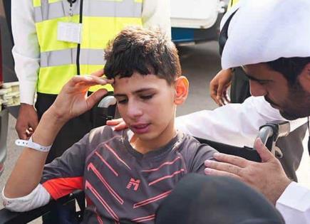 Grupo de niños palestinos heridos llegan a los EAU