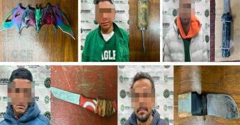 Con armas prohibidas, arrestan a vándalos