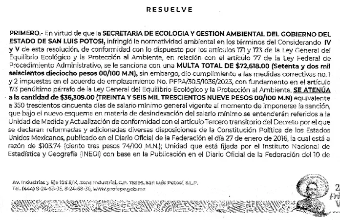 Multan a Segam por negligente...y regatea el pago