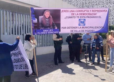 Habitantes de Villa de Pozos protestan en oficinas del PJF