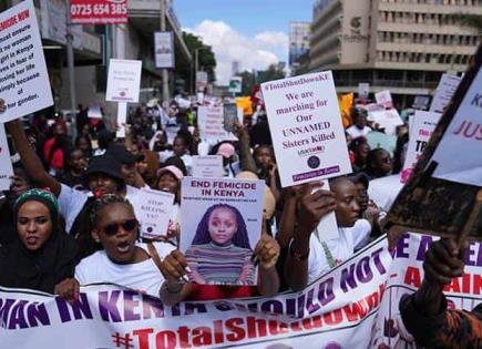Miles protestan en Nairobi contra los feminicidios