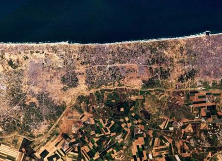 La destrucción y la posible zona de separación en la frontera entre Israel y Gaza