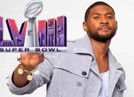 Usher en el medio Tiempo del Super Bowl