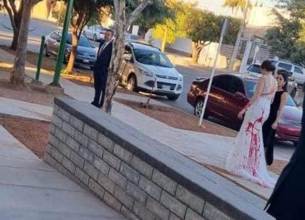Novia Atacada con Pintura Roja en su Boda