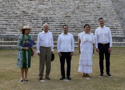 Reyes de Suecia visitan Uxmal y promueven la cultura maya