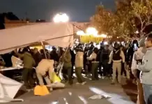 Video | Con la GCE y de madrugada, Gobierno retira plantón del SITTGE