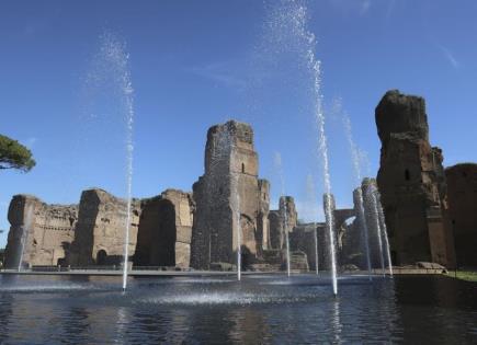 Inauguración de la Alberca en las Históricas Termas de Caracalla en Roma