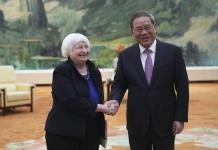 Encuentro entre Janet Yellen y Li Quiang en Beijing