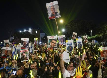 Protesta masiva por la liberación de rehenes en Jerusalén