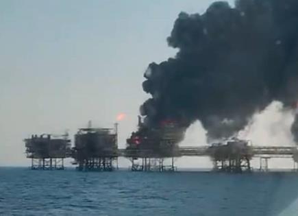 Explosión en una plataforma petrolera