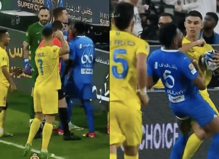 Cristiano Ronaldo amenaza a árbitro tras ser expulsado