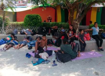 Llegada de 300 migrantes a Tehuantepec con el Viacrucis del Migrante