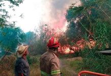 Labores de Brigadistas y Helicópteros en Incendios Forestales