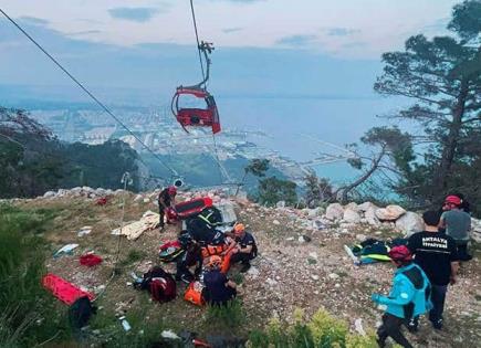 Rescatan a 174 de un teleférico en Turquía