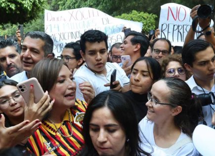 Manifestación contra candidata presidencial en Guadalajara