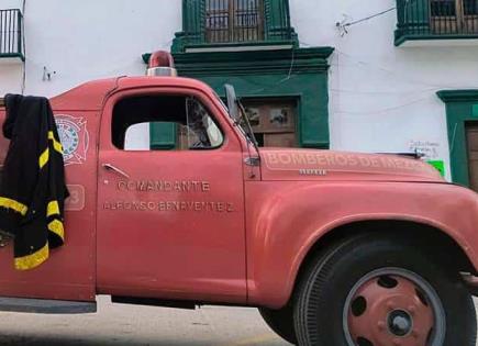 Histórico camión de Bomberos,  en la serie “Las Muertas”