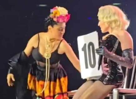 Concierto épico: Madonna y Salma Hayek en el escenario