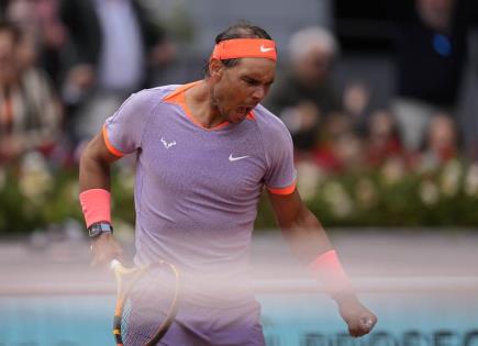 Rafael Nadal avanza en el Abierto de Madrid tras vencer a Pedro Cachín