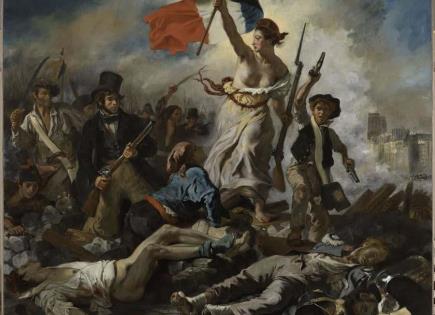 Restauración de La Libertad guiando al pueblo en el Louvre