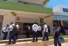 Protesta de policías en Campeche por falta de pago