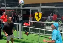 Luis Suárez y Carlos Sainz comparten habilidades deportivas en el GP de Miami