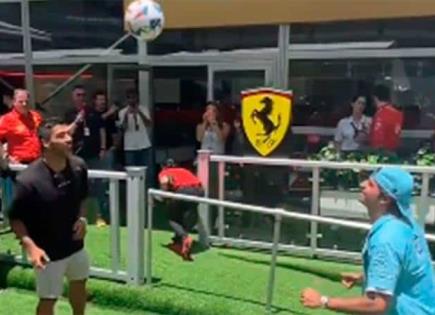 Luis Suárez y Carlos Sainz comparten habilidades deportivas en el GP de Miami